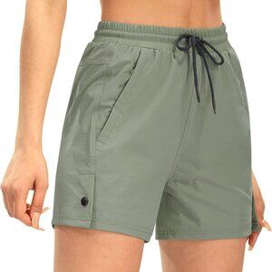 Women's Sage Green Quick Dry Lightweight Hiking Shorts - Medium
